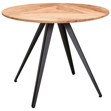 MASĂ din lemn, metal 100/100/76 cm