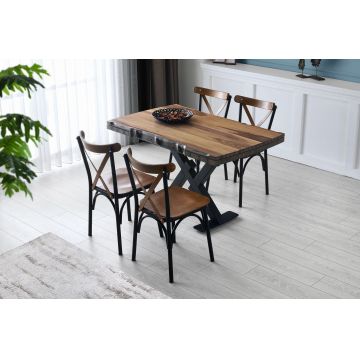 Masă MDF Otto - 1091, Nuc, 80 x 77x130 - 190 cm