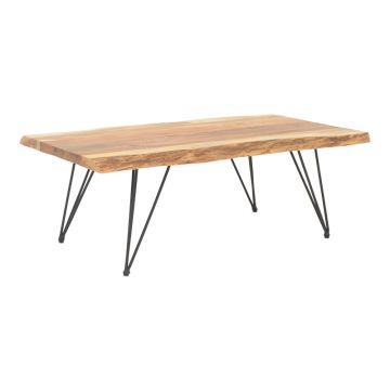 Masuta de cafea lemn masiv acacia de gradina Miles Boho, Natural, 115x69x41 cm