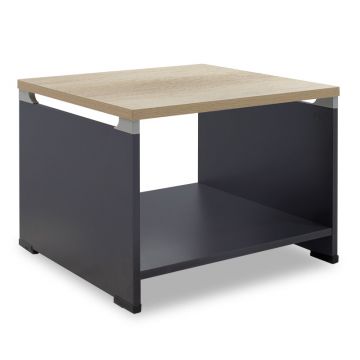 Masuta de cafea Lotus din stejar, gri inchis, 60x60x45 cm