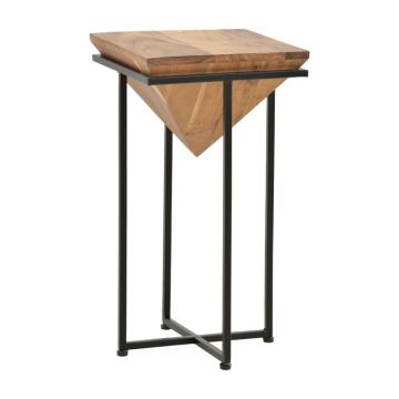Masuta laterala Miles pakoworld lemn masiv de salcam Natural 29x29x54cm