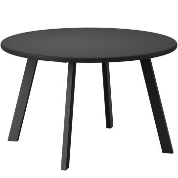 Outsunny Măsuță de Grădină Rotundă în Stil Industrial cu Picioare Antiderapante, Ø70x42 cm, Negru | Aosom Romania