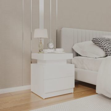 Gossi dulap noptiera, alb, 45x35x52 cm, lemn prelucrat