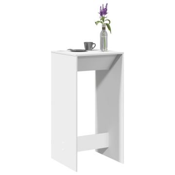 Gossi masa bar, alb, 51x50x103,5 cm, lemn prelucrat