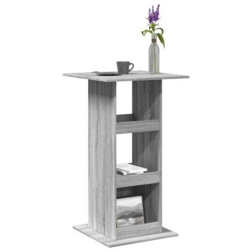 Gossi masa bar cu depozitare sonoma gri, 60x60x102 cm, lemn prelucrat