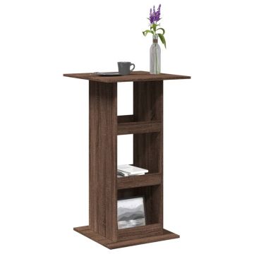 Gossi masa bar cu depozitare stejar maro 60x60x102 cm lemn prelucrat