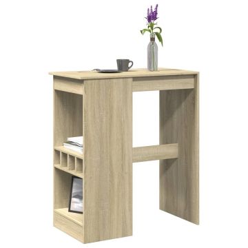 Gossi masa bar cu raft stejar sonoma 90x47,5x103,5 cm lemn prelucrat
