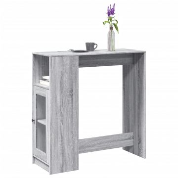 Gossi masa bar cu rafturi, gri sonoma, 101x40x103,5 cm lemn prelucrat