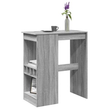 Gossi masa bar cu rafturi gri sonoma 90x47,5x103,5 cm lemn prelucrat