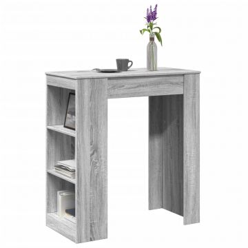 Gossi masa bar cu rafturi, gri sonoma, 95x47x103,5 cm, lemn prelucrat