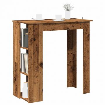 Gossi masa bar cu rafturi, lemn vechi, 102x50x103,5 cm lemn prelucrat