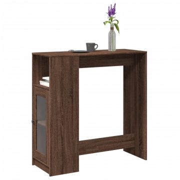 Gossi masa bar cu rafturi, stejar maro 101x40x103,5 cm lemn prelucrat