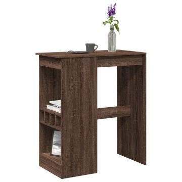 Gossi masa bar cu rafturi stejar maro 90x47,5x103,5 cm lemn prelucrat