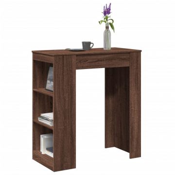Gossi masa bar cu rafturi, stejar maro, 95x47x103,5 cm lemn prelucrat