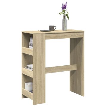 Gossi masa bar cu rafturi stejar sonoma 90x40x103,5 cm lemn prelucrat