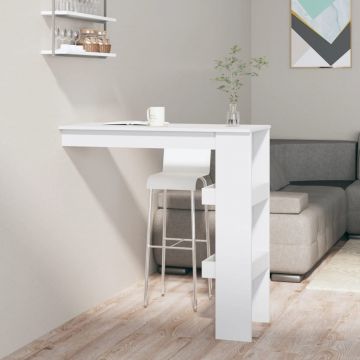 Gossi masa bar de perete alb extralucios 102x45x103,5cm lemn compozit