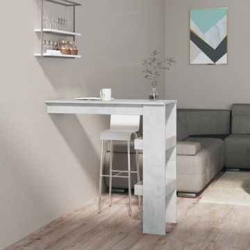 Gossi masa bar de perete gri beton 102x45x103,5 cm lemn compozit