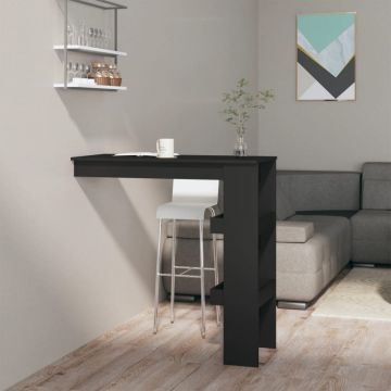 Gossi masa bar de perete, negru, 102x45x103,5 cm, lemn compozit