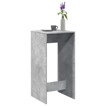 Gossi masa bar, gri beton, 51x50x103,5 cm, lemn prelucrat