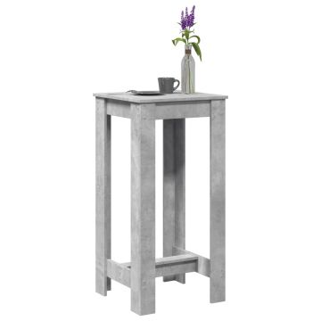 Gossi masa bar, gri beton, 51x50x103,5 cm, lemn prelucrat