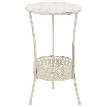 Gossi masa bistro in stil vintage rotunda, alb, 40x70 cm, metal