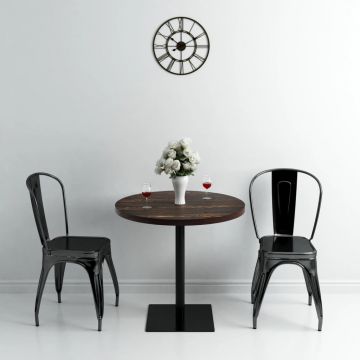 Gossi masa bistro, mdf si otel, rotunda, 80x75 cm, cenusiu inchis