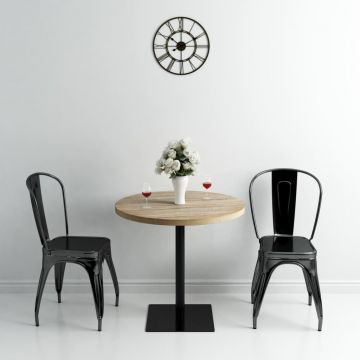 Gossi masa bistro, mdf si otel, rotunda, 80x75 cm, culoare stejar