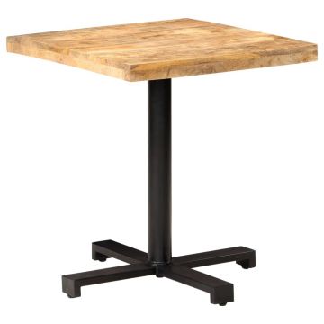 Gossi masa bistro patrata, 70 x 70 x 75 cm, lemn de mango nefinisat