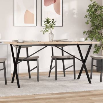 Gossi masa bucatarie, cadru x, 160x80x75,5 cm lemn masiv pin si fonta