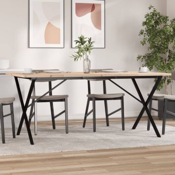 Gossi masa bucatarie, cadru x, 180x90x75,5 cm lemn masiv pin si fonta