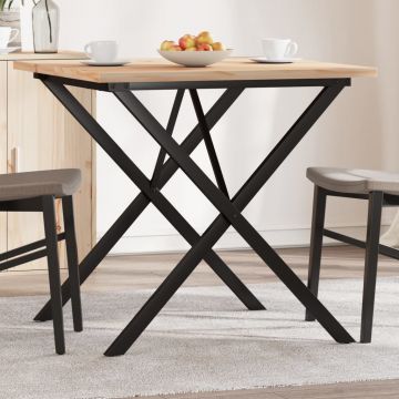 Gossi masa bucatarie, cadru x, 90x90x75,5 cm lemn masiv pin si fonta
