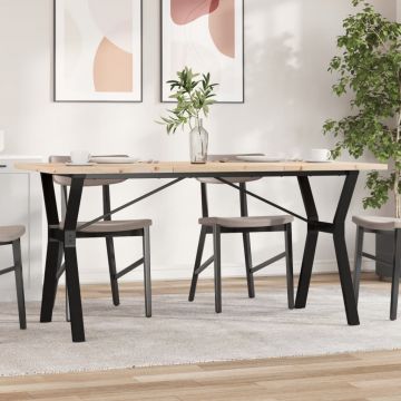 Gossi masa bucatarie, cadru y, 140x80x75,5 cm lemn masiv pin si fonta