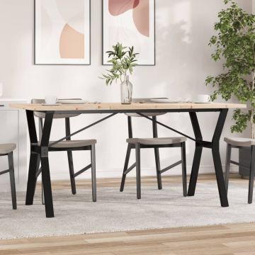 Gossi masa bucatarie, cadru y, 160x80x75,5 cm lemn masiv pin si fonta