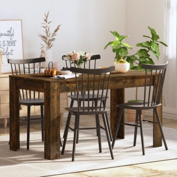 Gossi masa bucatarie, stejar afumat, 140x74,5x76 cm, lemn prelucrat