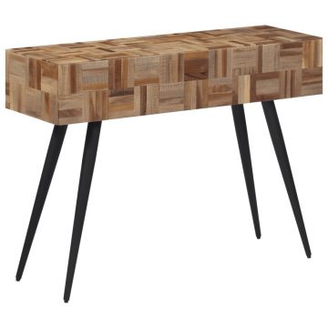 Gossi masa consola, 110x34x80 cm, lemn masiv de tec reciclat