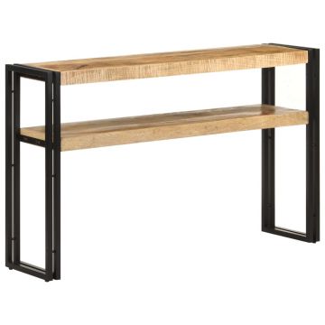 Gossi masa consola, 120x30x75 cm, lemn de mango nefinisat