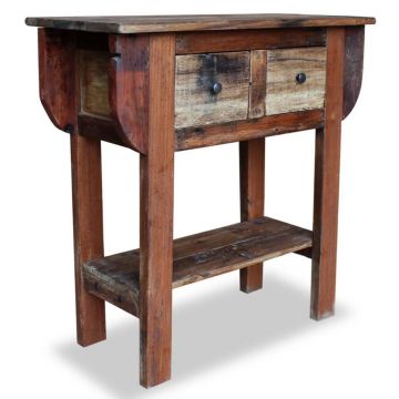 Gossi masa consola, 80x35x80 cm, amestec de lemn reciclat