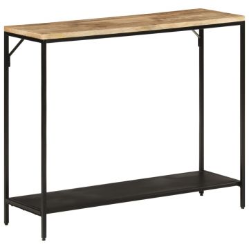 Gossi masa consola, 90x30x75 cm, lemn de mango nefinisat si fier