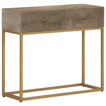 Gossi masa consola, 90x30x76 cm, lemn masiv de mango si fier