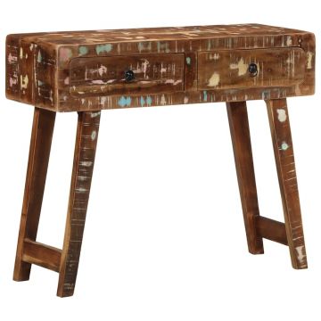 Gossi masa consola, 90x32x75 cm, lemn masiv recuperat