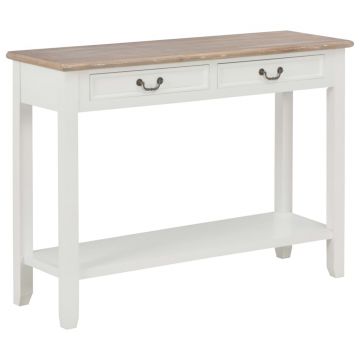 Gossi masa consola, alb, 110 x 35 x 80 cm, lemn