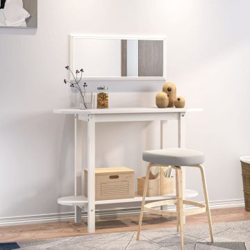 Gossi masa consola, alb, 110x40x80 cm, lemn masiv de pin