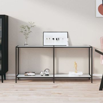 Gossi masa consola,alb, 160x35x75,5 cm, sticla securizata