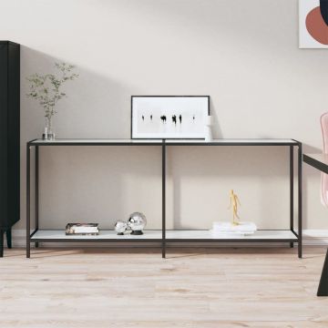 Gossi masa consola,alb, 180x35x75,5 cm, sticla securizata