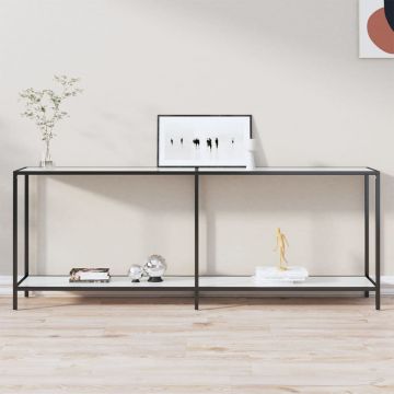 Gossi masa consola,alb, 200x35x75,5 cm, sticla securizata