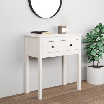 Gossi masa consola, alb, 70x35x75 cm, lemn masiv de pin