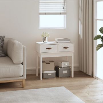 Gossi masa consola, alb, 76,5x40x75 cm, lemn masiv de pin
