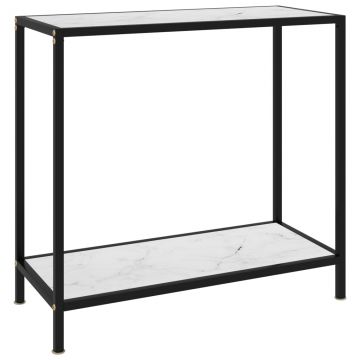 Gossi masa consola, alb, 80 x 35 x 75 cm, sticla securizata