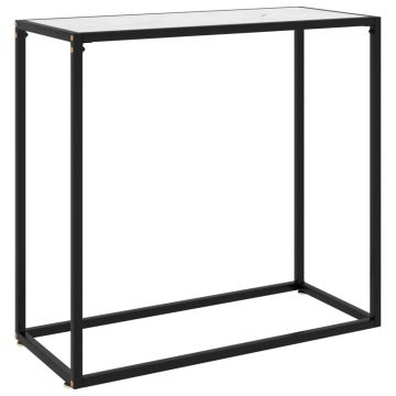 Gossi masa consola, alb, 80x35x75 cm, sticla securizata