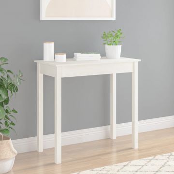 Gossi masa consola, alb, 80x40x75 cm, lemn masiv de pin